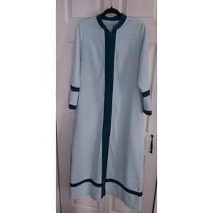 Vintage 70s Vanity Fair Plush Teal/Green Robe Sz M House Coat